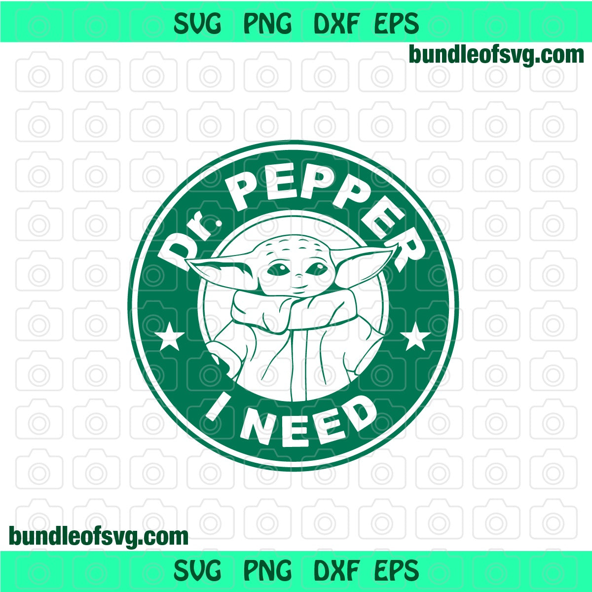 Baby Yoda Dr. Pepper svg Baby Yoda Coffee I Need Mandalorian svg png dxf eps clipart cutting files silhouette cameo cricut - BundleofSVG
