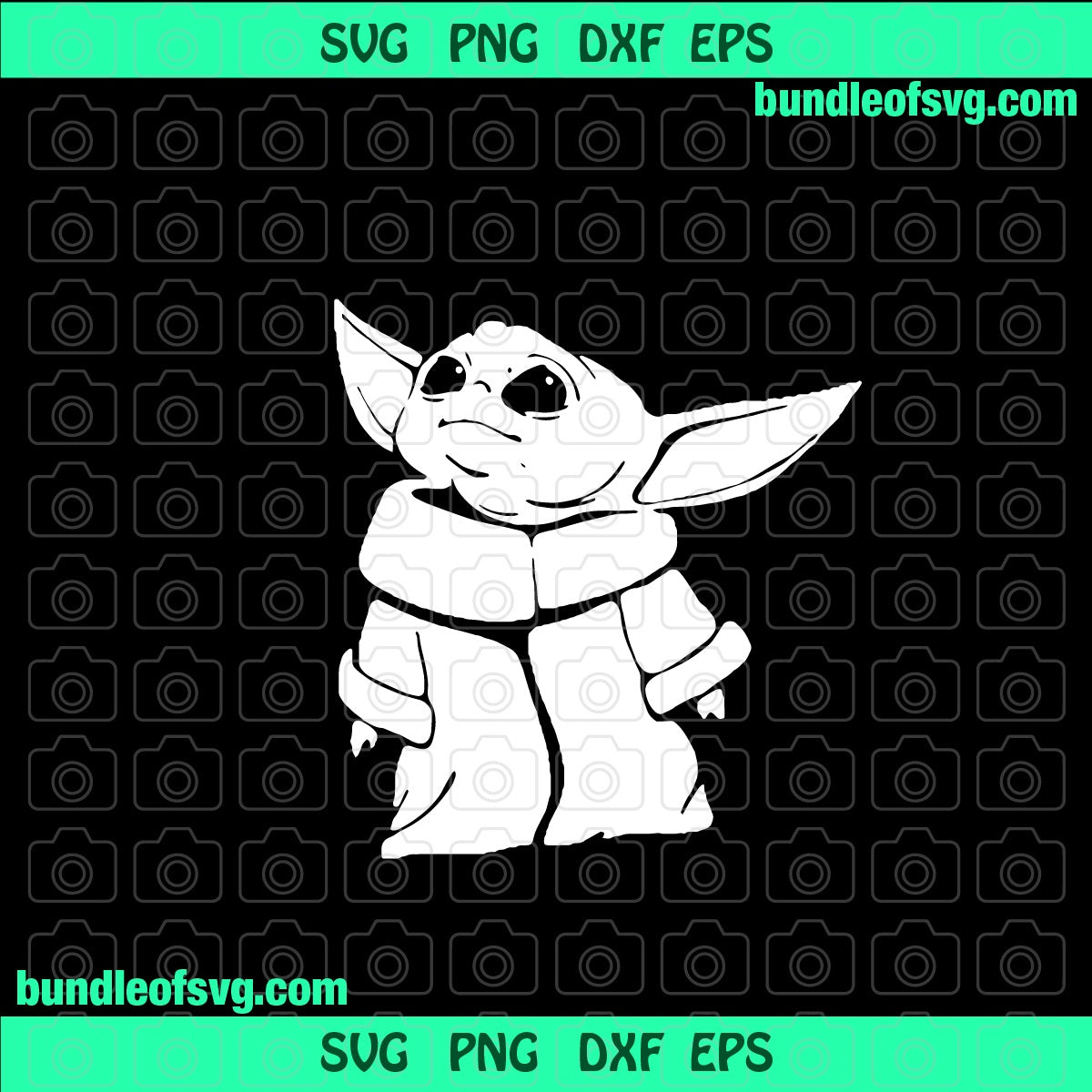 Baby Yoda svg Star Wars Baby Yoda Standing digital printable shirt svg png jpg dxf eps clipart cutting files silhouette cameo cricut - BundleofSVG