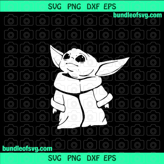 Baby Yoda svg Star Wars Baby Yoda Standing digital printable shirt svg png jpg dxf eps clipart cutting files silhouette cameo cricut - BundleofSVG