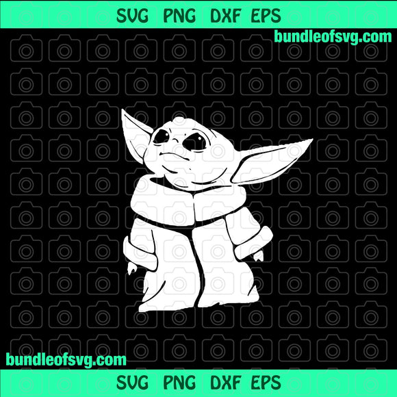 Baby Yoda svg Star Wars Baby Yoda Standing digital printable shirt svg png jpg dxf eps clipart cutting files silhouette cameo cricut