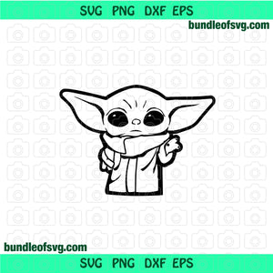 Baby Yoda svg Star Wars Baby Yoda Standing svg png dxf eps files silhouette cameo cricut