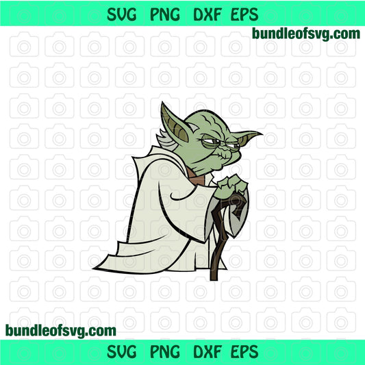 Baby Yoda svg Star Wars Yoda Standing digital printable shirt svg png jpg dxf eps clipart cutting files silhouette cameo cricut - BundleofSVG
