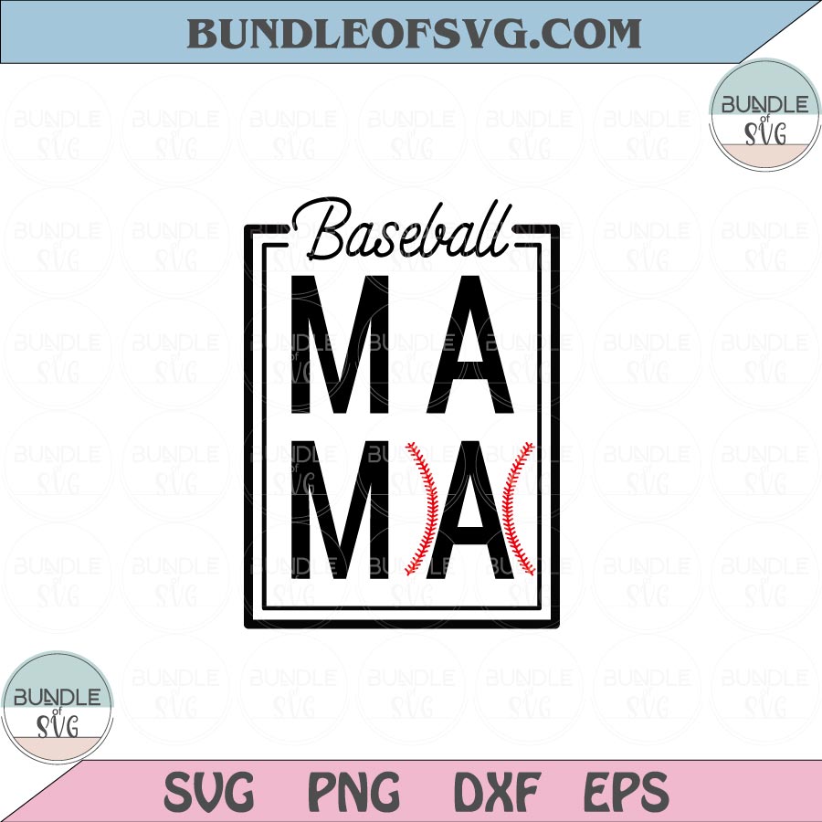 Baseball Mama Svg Retro Baseball Mama Png Softball Mom Svg Png Dxf Eps files Cameo Cricut - BundleofSVG