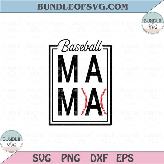 Baseball Mama Svg Retro Baseball Mama Png Softball Mom Svg Png Dxf Eps files Cameo Cricut - BundleofSVG