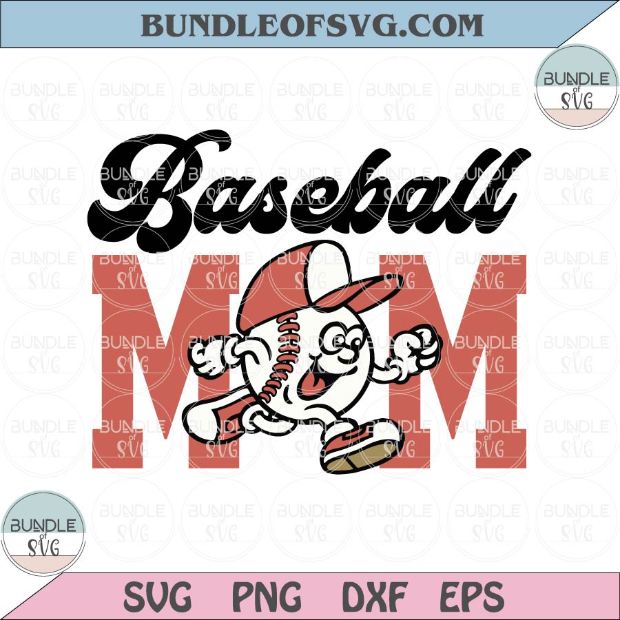 Baseball Mom Svg Retro Baseball Png Sublimation Vintage Baseball Svg Dxf Eps Files