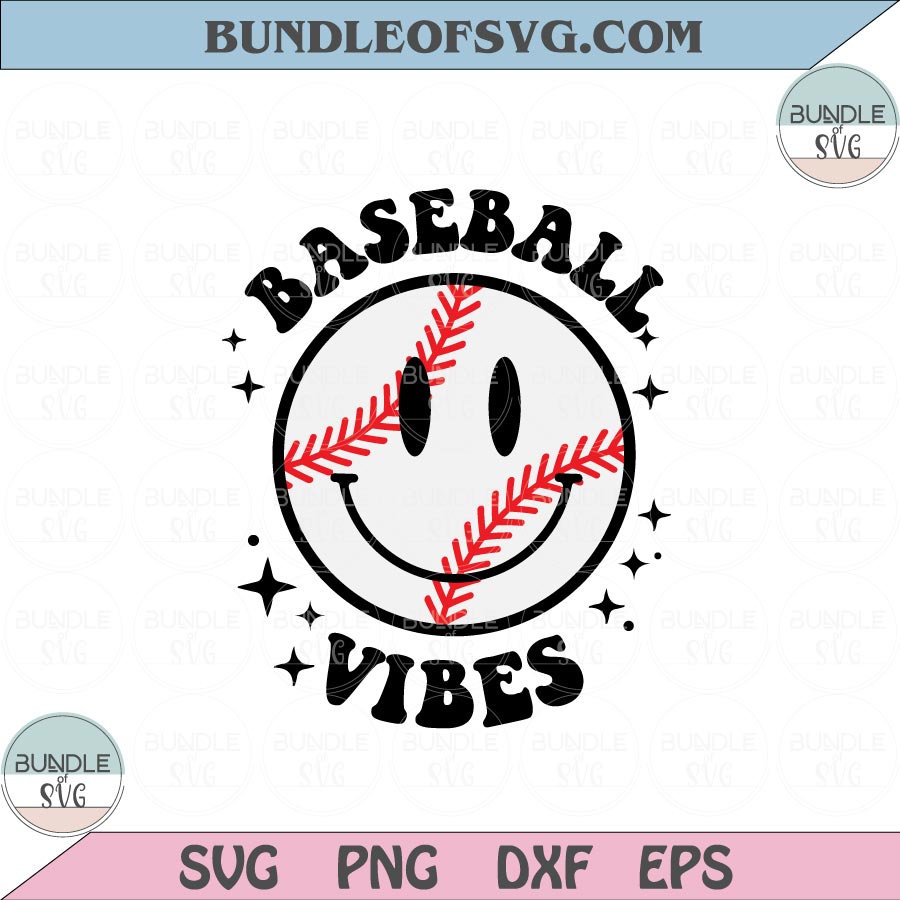 Baseball Vibes PNG Sublimation Baseball Vibes Svg Smiley Svg Png eps dxf files