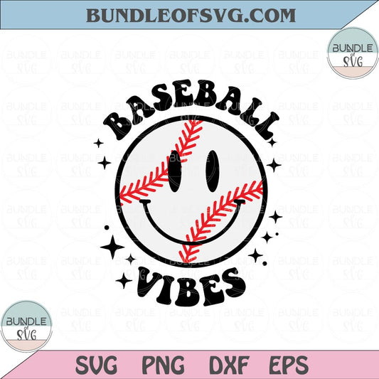 Baseball Vibes PNG Sublimation Baseball Vibes Svg Smiley Svg Png eps dxf files