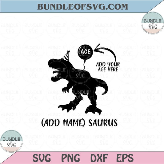 Birthday Dinosaur Svg Customized Dinosaur Birthday Personalized Svg Png Dxf Eps files Cameo Cricut