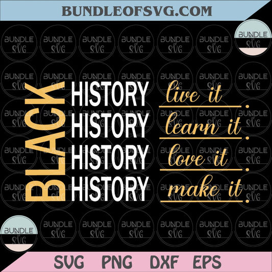 Black History Month Svg Love Black History svg Black Excellence Svg png dxf eps cut file Cricut - BundleofSVG