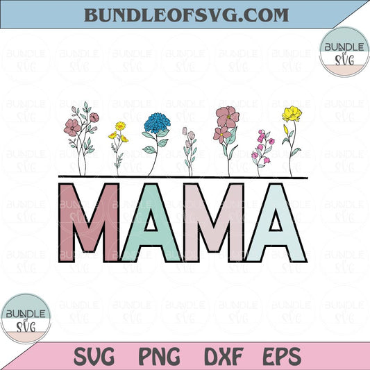 Boho Flower Mama Svg Floral Mama Svg Wildflowers Mama Retro Flowers Svg Png eps dxf files cameo cricut - BundleofSVG