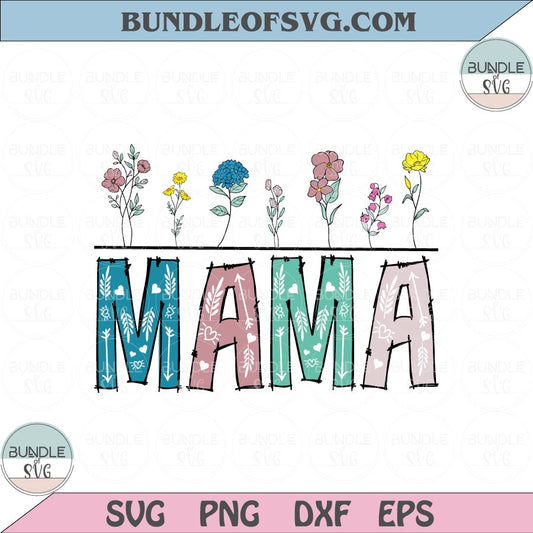 Boho Flower Mama Svg Retro Mama Svg Wildflowers Mama Flowers Svg Png eps dxf files cameo cricut - BundleofSVG