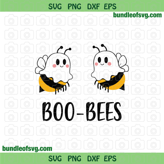 Boo Bees SVG Boo Bees Svg Cute Boo Bee Ghost svg Funny Halloween svg eps png dxf files Cricut - BundleofSVG