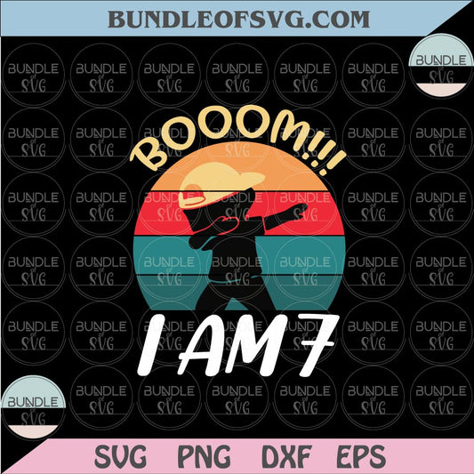Boom I Am 7 Svg Dabbing Birthday Boy Svg 7 Years Old Birthday Boy Svg Png Dxf Eps files Cameo Cricut