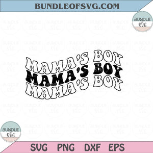 Boy Mama Svg Retro Love Mama's Boy Svg Wavy Letters Svg Png Dxf Eps files Cameo Cricut
