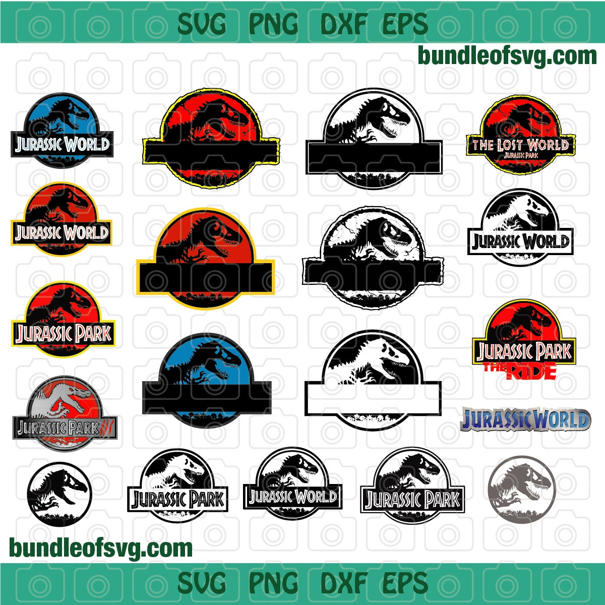 Bundle Jurassic world SVG file Jurassic Park logo Shirt Clipart Invitation Birthday Gifts Party Decor svg png dxf file cameo cricut