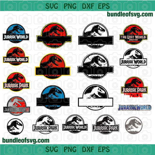 Bundle Jurassic world SVG file Jurassic Park logo Shirt Clipart Invitation Birthday Gifts Party Decor svg png dxf file cameo cricut