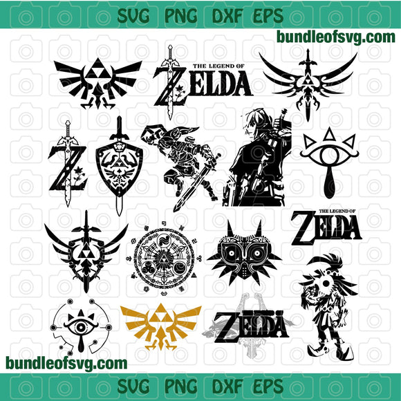Bundle Legend Of Zelda breath of the wild SVG Link Zelda svg eps dxf png cut files cameo cricut