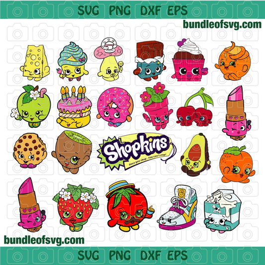 Bundle Shopkins SVG Shopkins logo Shopkins Birthday Invitation Shirt Clipart Party svg png dxf eps files cricut - BundleofSVG