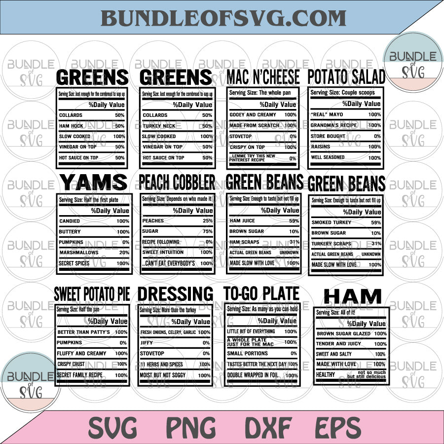 Bundle Soul food svg Thanksgiving Food svg Black family Funny Thanksgiving svg png dxf png files cricut - BundleofSVG