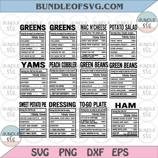 Bundle Soul food svg Thanksgiving Food svg Black family Funny Thanksgiving svg png dxf png files cricut - BundleofSVG