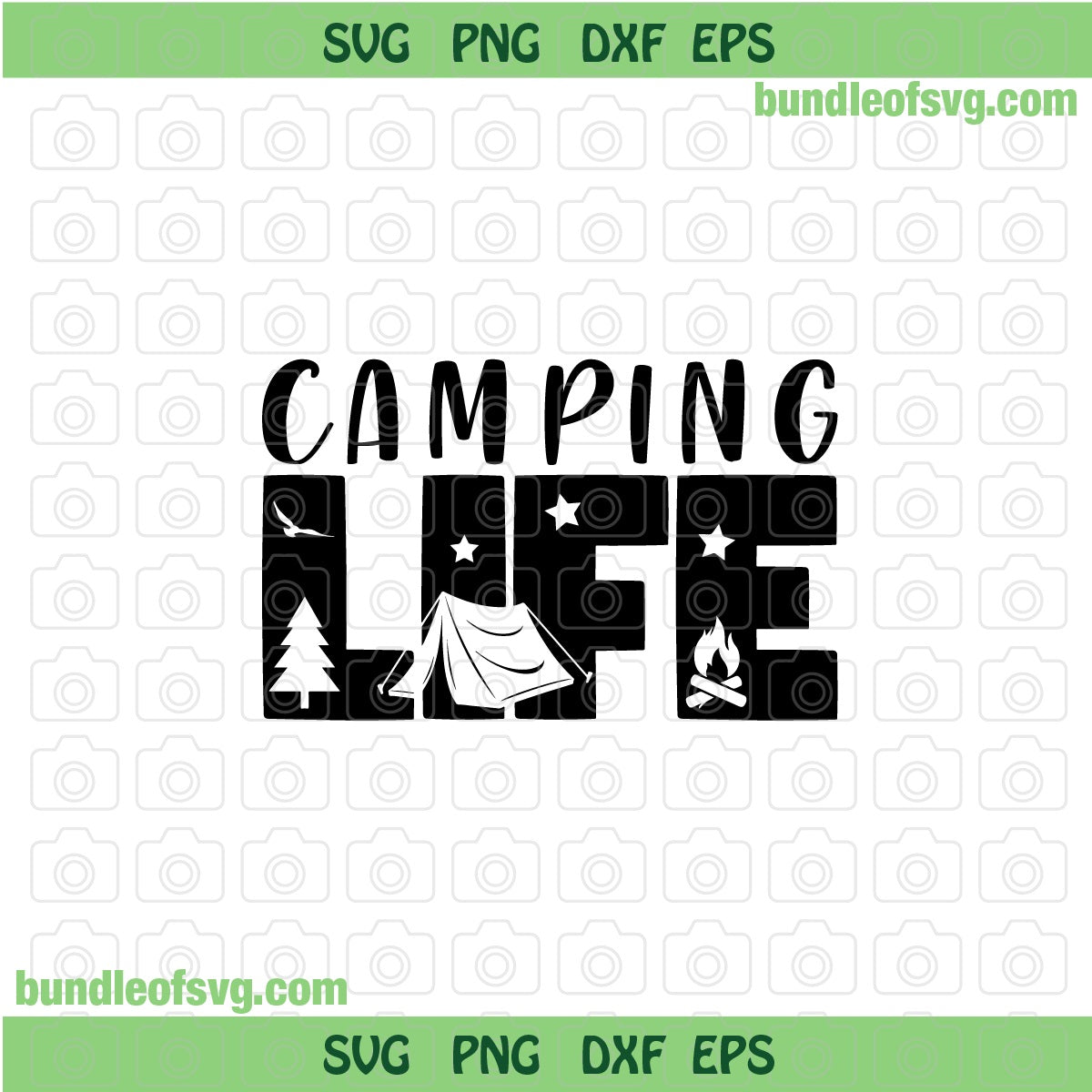 Camping life svg Camping svg Camp svg Camper svg Campfire svg Adventure Outdoor svg Travel Vacation svg eps png dxf cut files Cricut - BundleofSVG