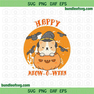 Cat Happy Halloween svg Witch Cat Pumpkin svg Funny Pumkin Cat svg Halloween cat svg png dxf eps file silhouette cameo cricut