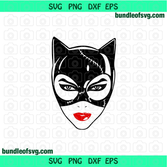 Catwoman SVG Superhero clipart Catwoman face Batman Birthday svg png dxf files cameo cricut - BundleofSVG