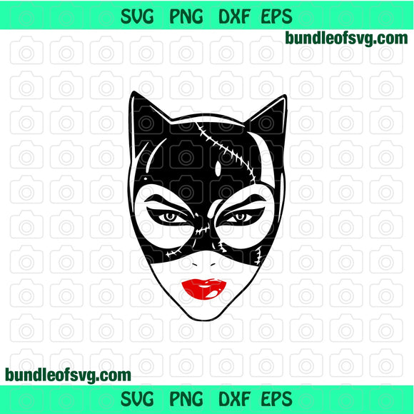 Catwoman SVG Superhero clipart Catwoman face Batman Birthday svg png dxf files cameo cricut