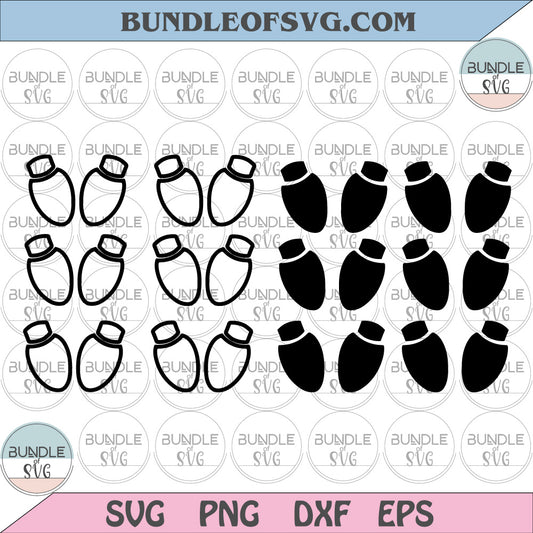 Christmas Light Bulb svg Lights Template Tutorial Decor svg Ornament Christmas Bulbs Outlines svg png dxf eps files - BundleofSVG