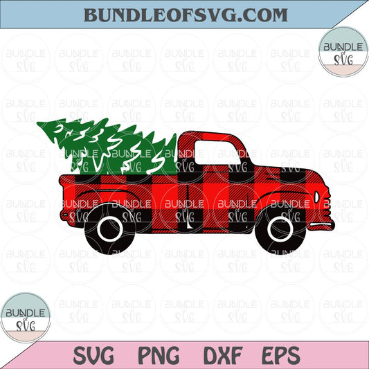 Christmas Plaid truck svg Buffalo Plaid Christmas Truck svg Christmas Truck Plaid svg eps png dxf files
