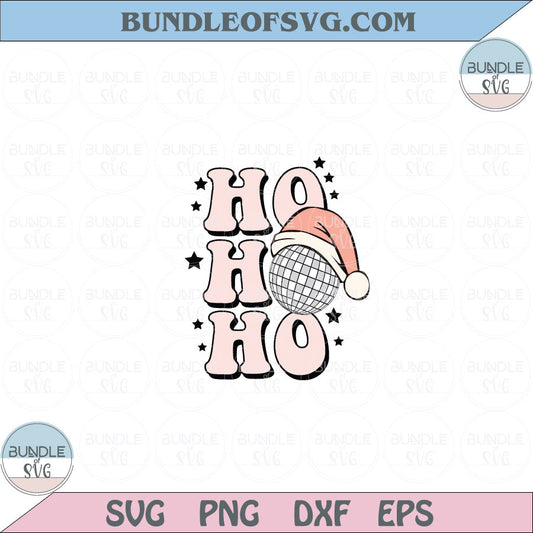 Christmas Retro Groovy Santa Disco Ball Ho Ho Ho Svg Png Sublimation Eps files Cameo Cricut