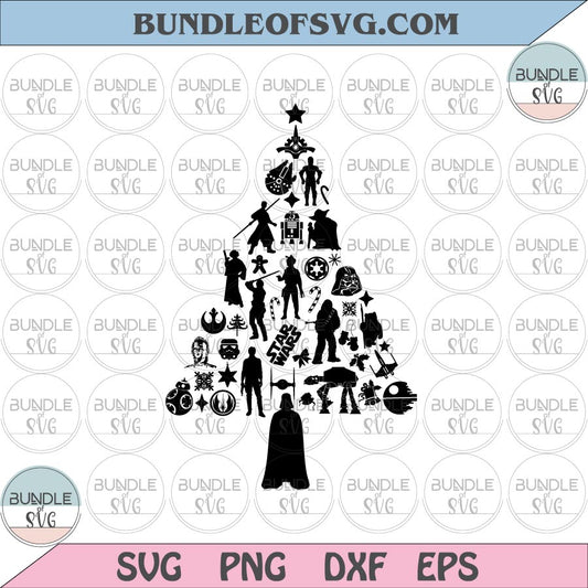 Christmas Tree Star Wars svg Star Wars Christmas Tree svg Star Wars tree svg png dxf cut files cameo cricut