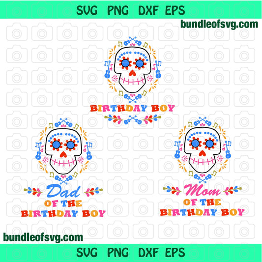 Bundle Coco svg Mom of the birthday boy Coco Dad of the birthday boy svg png dxf eps files cricut
