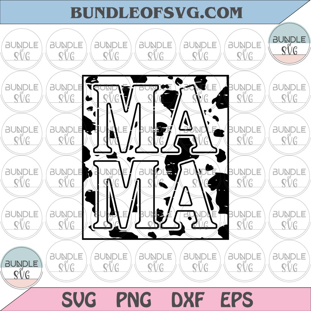 Cow Pattern Mama svg Cow Mama svg Expecting mom svg png eps dxf files cricut - BundleofSVG
