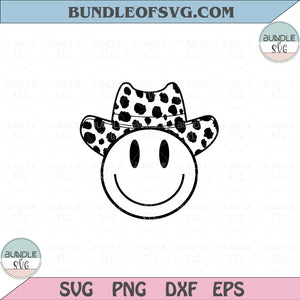 Cowboy Happy Face Svg Cowgirl Happy Face Cowboy Hat Svg Png Dxf Eps files Cameo Cricut