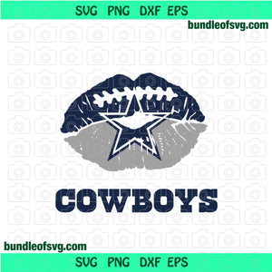 Love Dallas Cowboys lips svg Lips Dallas Cowboys svg png dxf eps files cricut