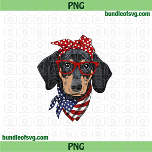 Dachshund Bow Glasses Flag Dachshund png Sublimation Dachshund Lover png file