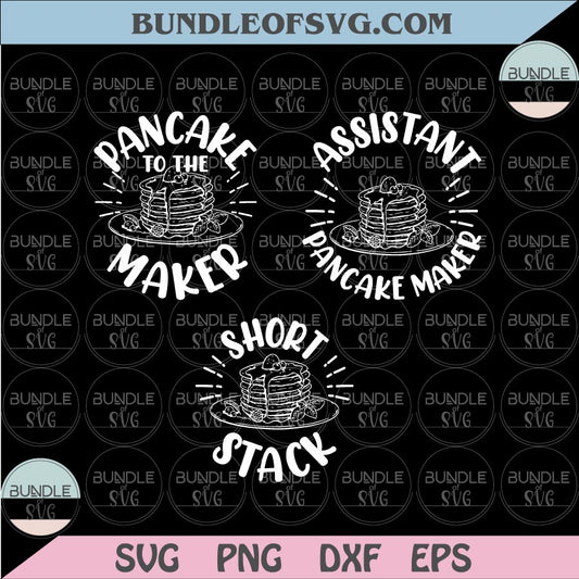 Dad and Kid Matching Svg Father Pancake Maker Svg Short Stack Svg Png Dxf Eps files Cameo Cricut - BundleofSVG