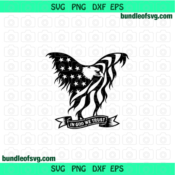 Eagle In God We Trust svg American Flag Eagle svg 4th of july Eagle svg png dxf eps files cricut
