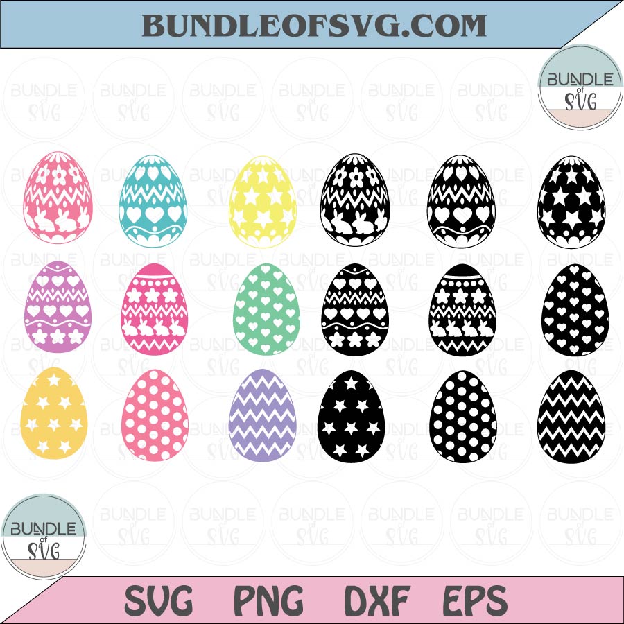Easter Egg Svg Bundle Ornate Swirl Fancy Happy Easter Eggs Svg Png Dxf