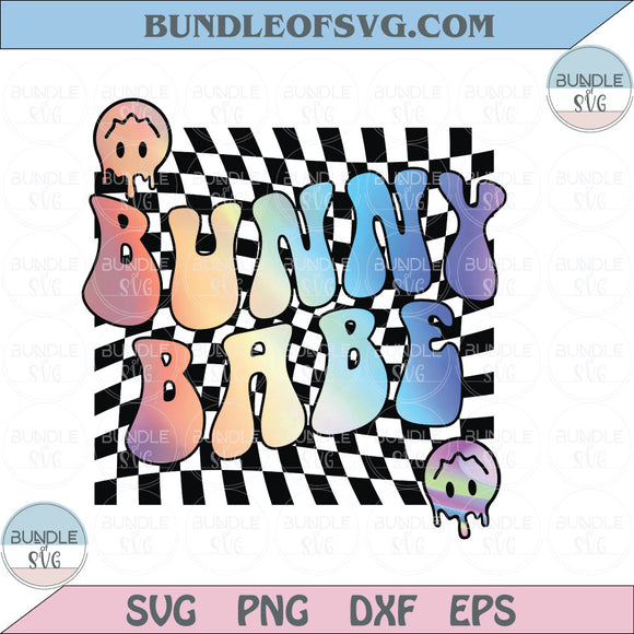 Easter Png Retro Bunny Babe Png Sublimation Smiley Hoppy Png Trendy Svg Dxf Eps Files