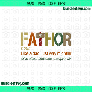 Fathor SVG Fathers Day gift svg Daddy Thor Father svg png dxf eps files Cricut