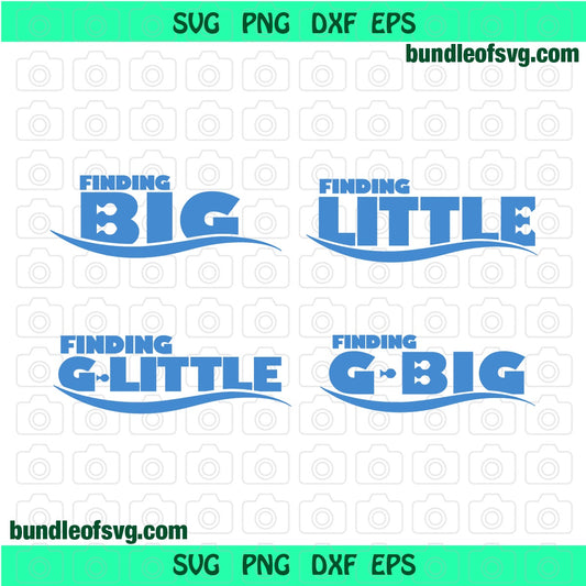 Finding Big Little SVG Finding Dory Nemo G big G Little svg Sorority svg Sisters T shirt Instant Download gifts svg eps dxf png files cricut - BundleofSVG