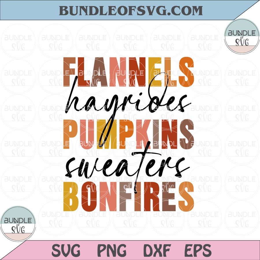 Flannels Hayrides Pumpkins Sweaters Bonfires Svg Grunge Thanksgiving svg Pumpkin svg png eps dxf files - BundleofSVG