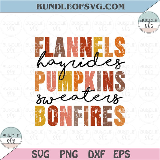 Flannels Hayrides Pumpkins Sweaters Bonfires Svg Grunge Fall svg Thanksgiving svg png eps dxf files - BundleofSVG