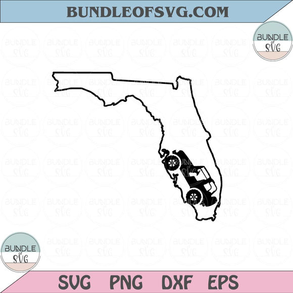 Florida Jeep svg Jeep Florida State Svg Jeep Florida Map Svg Png Dxf eps cut files Silhouette Cameo Cricut