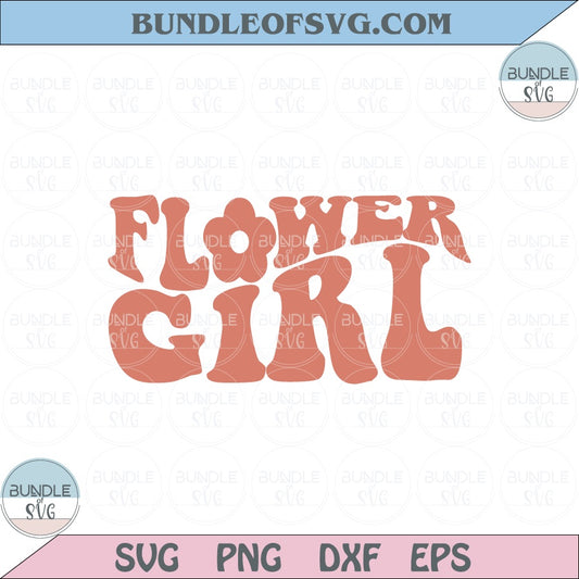 Flower Girl Svg Retro Wedding Petal Patrol Wavy Letters Svg Png Dxf Eps files Cameo Cricut