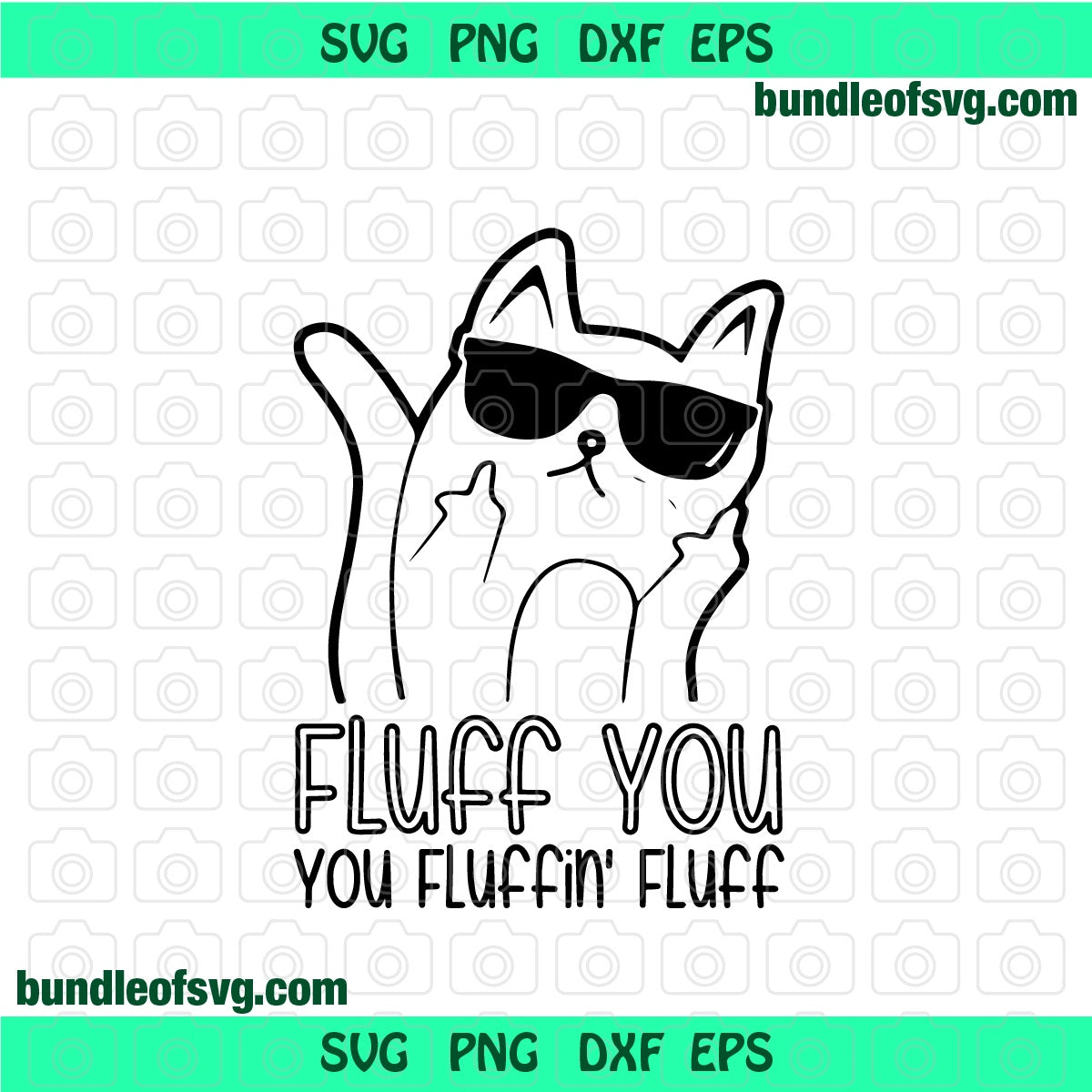 Funny Cat svg Fluff You You Fluffin Fluff svg Black cat silhouette svg eps dxf png cut files cameo cricut