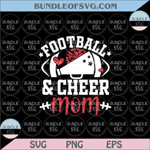 Football And Cheer Mom Png Sublimation Glitter Cheerleader Svg Png Dxf Eps files Cameo Cricut