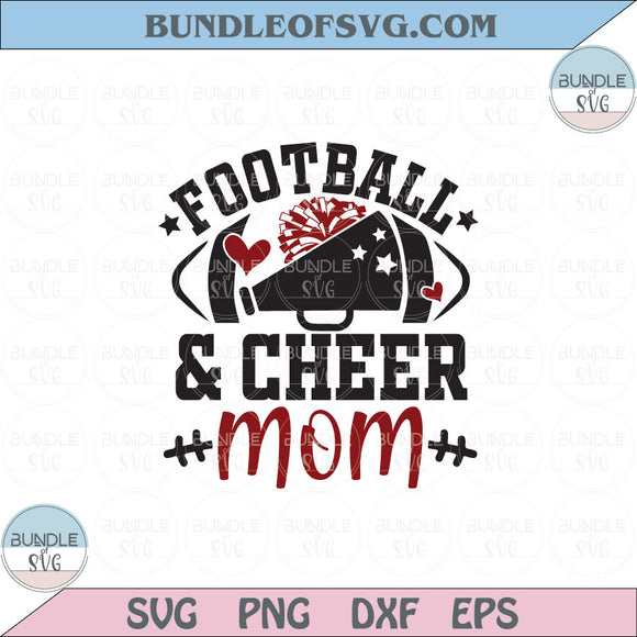 Football And Cheer Mom Svg Sublimation Glitter Cheerleader Svg Png Dxf Eps files Cameo Cricut